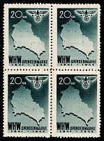 1941-42 General Government, Winter Relief Organization, Donation stamp, Germany Third Reich, Block of Four (MNH)