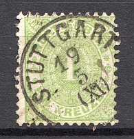 1874 Wurttemberg Germany 1 Kr (CV $65, Full Set, Canceled)