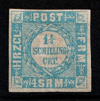 1864 1.25s Holstein and Lauenburg, German States, Germany (Mi. 6, Sc. 17, CV $180, MNH)