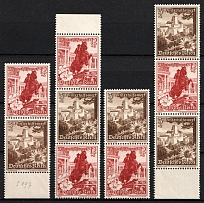 1938 Third Reich, Germany, Se-tenants, Zusammendrucke (Mi. S 249 - S 252, Margins, CV $30, MNH)