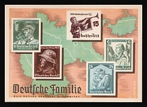 1938 (10 Apr) 'German Family', Dresden, Third Reich, Germany, Postcard