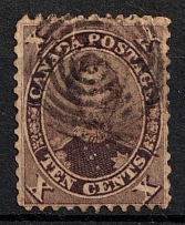 1859 10c British Canada, Canada (SG 33, Canceled, CV $3,300)