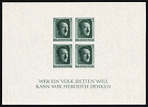 1937 Third Reich, Germany, Souvenir Sheet (Mi. Bl. 8, CV $270, MNH)