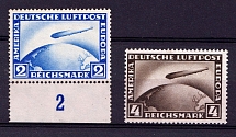 1928 Weimar Republic, Germany, Airmail (Mi. 423 - 424, CV $540, MNH)