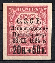 1924 20k For the Leningrad Proletariat, Soviet Union USSR (Cotton Paper, CV $30)