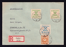 1946 (2 Feb) Grosraschen, Registered Cover to Dresden franked with Soviet Zone Stamp, Germany Local Post (Mi. 33, 34, 39, 59, Freital Postmark)