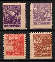 1946 Soviet Russian Zone of Occupation, Germany (Mi. 33 y, 36 y, 37 y, SHIFTED Perforations)