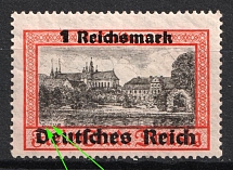 1939 1rm Third Reich, Germany (Mi. 728 x I, Letters with Shadow, Print Error, CV $220)