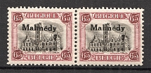 1921 Malmedy Belgium Germany Occupation Pair 65 C (CV $20, MNH)