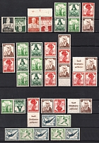 1934-36 Third Reich, Germany, Collection (Coupon, Tete-Beche, Se-tenant, CV $200)