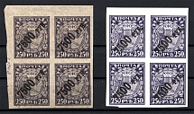 1922 RSFSR Blocks of Four (Variety of Paper, MNH)