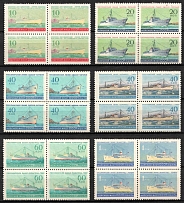 1959 The Soviet Fleet, Soviet Union, USSR, Blocks of Four (Full Set, MNH)