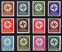 1942-44 Third Reich, Germany, Official Stamps (Mi. 166 - 177, Full Set, CV $60, MNH)