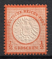 1872 1/2gr German Empire, Germany (Mi. 18, CV $70)