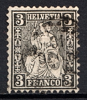 1862-81 3F Switzerland (CV $145, Canceled)