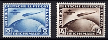 1930 Airmail, Zeppelins 'Sudamerika Fahrt', Weimar Republic, Germany (Mi. 438 Y - 439 Y, Full Set, CV $950)