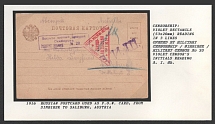 1916 Russian Postcard used as P.O.W. Card, from Simbirsk to Salzburg, Austria. Censorship: violet rectangle (53 x 20 mm) reading in 3 lines