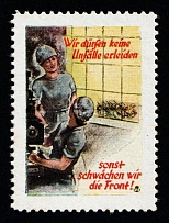1941 'We Must not have Accidents, Otherwise We Will Weaken the Front!', Third Reich, Reichspost Germany Post Official Propaganda, Very Rare (MNH)