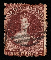 1864-72 6p New Zealand (SG 122, Canceled, CV $45)
