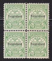 1889 Swaziland Black Overprint on Block of 4 (MNH) CV $200