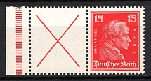 1927 15pf Weimar Republic, Germany, Se-tenant, Zusammendrucke (Mi. W 23, Control Strip, CV $330, MNH)