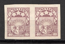 1923-25 Latvia Pair 40 S (Probe, Proof, MNH)