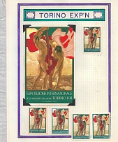 1911 Exhibition, Turin, Italy, Stock of Cinderellas, Non-Postal Stamps, Labels, Advertising, Charity, Propaganda, Postcard (#608)