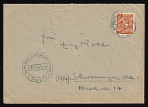 1947 (17 Mar) Germany, Third Army Civilian Internment Camp, DP Camp, Displaced Persons Camp, Censorship Cover from Ludwigsburg (Mi. 925 a)