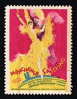 1937 'Carnival Munich 1st International Carnival Congress 14-17 January 1937', Propaganda Label Stamp, Third Reich Nazi Germany