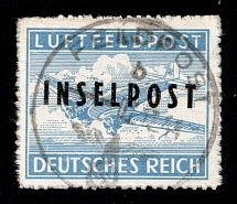 1944 Island Rhodes, Military Mail INSELPOST, Germany (Mi. 8 B I, Used, CV $160)