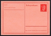 55 pf Hitler, Pneumatic Post, Third Reich, Germany, Postal Card