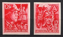 1945 Third Reich, Germany (Mi. 909 U - 910 U, Full Set, MNH)