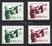 1935 Third Reich, Germany (Mi. 584 x, y - 585 x, y, Full Set)