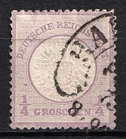 1872 1/4gr German Empire, Germany (Mi. 16, Canceled, CV $170)