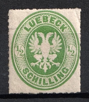 1863 1/2s Lubek, German States, Germany (Mi. 8 A, CV $80)