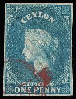 1857-59 1p Ceylon, British Colonies (SG 2, Canceled, CV $70)