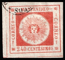 1859 240c Uruguay, South America (Mi 13b, Canceled, CV $145)