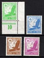 1934 Third Reich, Germany, Airmail (Mi. 529 y - 530 y, 533 y - 534 y, Signed, CV $30)
