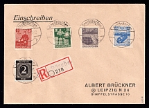 1946 (30 Mar) Grosraschen, Germany Local Post, Registered Cover to Leipzig (Mi. 43 B - 46 B, Full Set, Signed, CV $130)