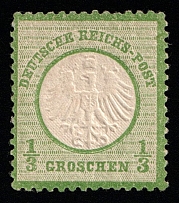 1872 1/3gr German Empire, Small Breast Plate, Germany (Mi. 2 a, CV $850)