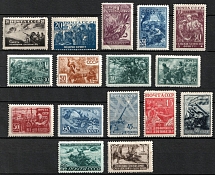 1942 The Great Fatherland's War, Soviet Union, USSR, Russia (Zv. 740 - 755, Margins, Full Set, CV $110)