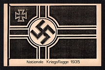 1935 'National War Flag', Germany Propaganda, Postcard, Mint