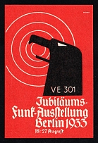 1933 Third Reich, Germany, Berlin, Radio Exhibition, Propaganda Poster Stamp, Non-Postal