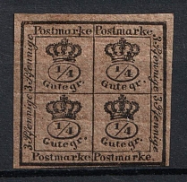 1857 1/4ggr Braunschweig, German States, Germany (Mi. 9, CV $70)