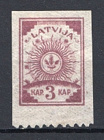 1919 Latvia 3 K (Mi. 6 B, Perf. 9.75, CV $60)