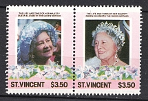 3.5$ St. Vincent, British Commonwealth, Pair (Color Error, Print Error, MNH)