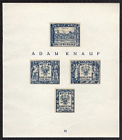 1918 Kingdom of Poland Resurrection, First Definitive Issue Essays, Proofs (Sheet #16, Artist Adam Knauf, MNH)