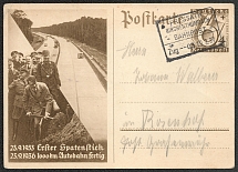 1937 Postcard P 263 with Bahnpost (Railway) cancel