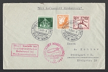 1937 (1 May) Germany, Hindenburg airship airmail cover from Frankfurt to Stuttgart, German flight 'Frankfurt - Frankfurt' (Sieger 453 B)