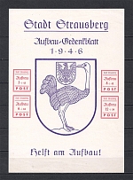 1946 Straussberg Germany Local Post Block Sheet (MNH)